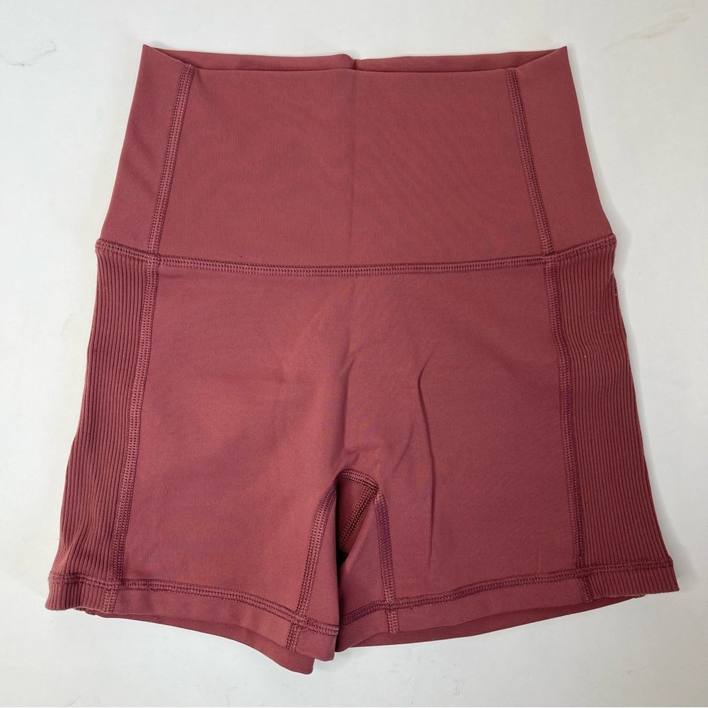 NEW AERIE Off Line Burgundy Shortie High Rise Stretchy Active Biker Shorts